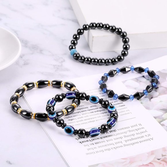 Hicarer 10 Pieces Magnetic Hematite Bracelets for Men Women Magnetic Bra… - Picture 5 of 7